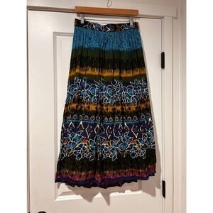 Vintage Chaudry Floral Maxi Skirt Bohemian Women's Large Hippie Gypsy Festival